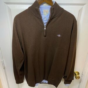 Gant hazelnut half zip lambswool sweater net